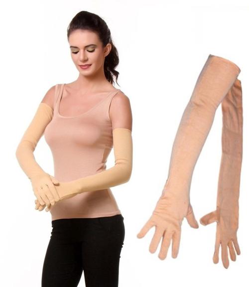 Cotson Cotton Sun Tanning Protective Cycling Gloves For Bike Riders -Pack OF 2 Pairs (Beige, 4 Pcs)