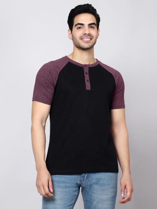 Buy DIAZ Solid Henley Neck Slim Fit Half Sleeve Cotton TShirt Men