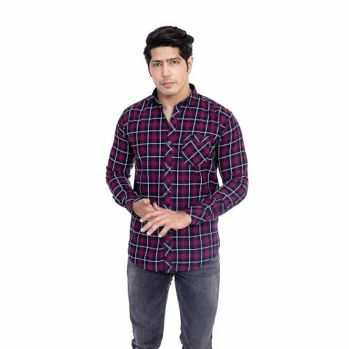 INDIAN THREADS Check Shirt for Men Casual Chex Shirts Regular Fit Cotton Shirts