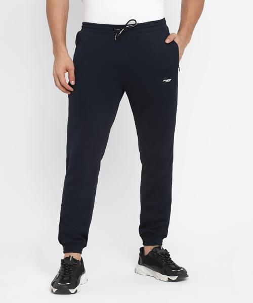 FURO By Red Chief Navy Solid Regular Fit Knitted Sports Jogger for Men