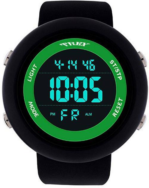 Trex Chrono Slim Look Sports Digital Watch Black Dial Black Strap for Men