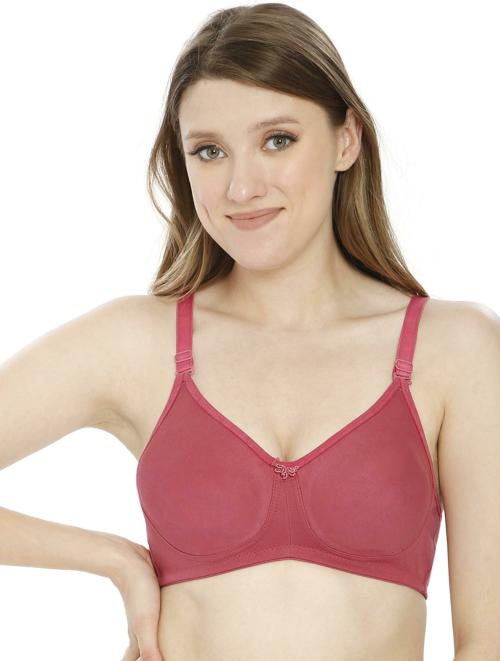 DEEPSHOPER Women Red Cotton Blend Balconette Bra (40B)