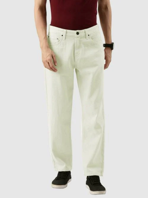 Bene Kleed Men Solid Off White Jeans