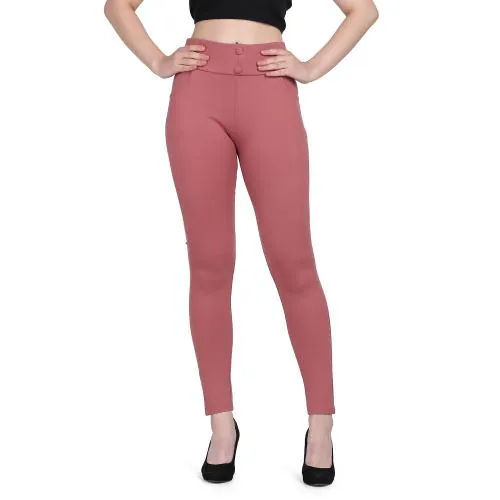 Plazma Jeans Women's Skinny Fit Mid Waist Peach Color |Jeggings for women| jeggings|skinnyfit|stretchable|leggings|