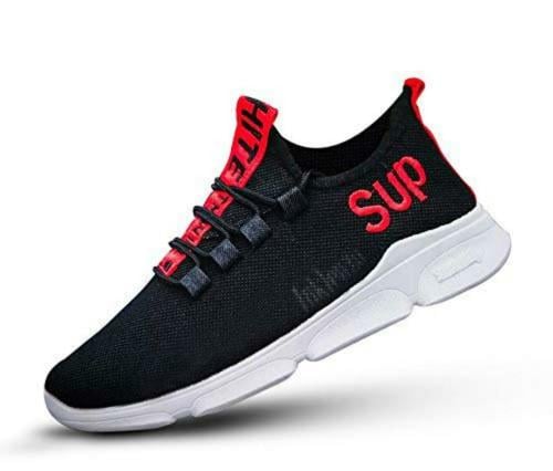 Vimal Kumar Jumpink Stylish & Trendy Mesh Lace Up Black Sneakers For Men