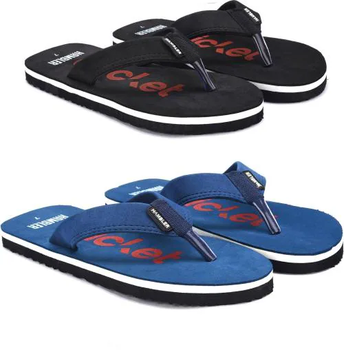 Hambler Black and Blue Eva Flip Flops for Men, Size 10 (Pack of 2)