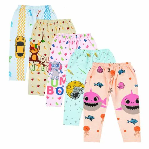 Only 4 Baby Unisex Kids Multicolor All Over Print Cotton Blend Pack Of 5 Pyjamas