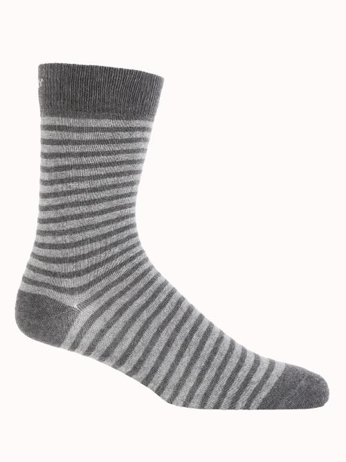 Jockey 7095 Men's Charcoal Melange Striped Cotton Blend Socks