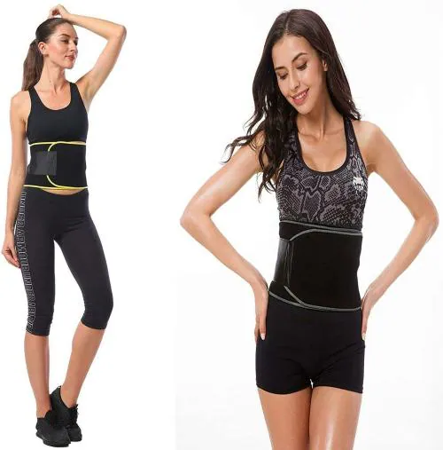 Olsic Unisex Black Solid Neoprene Tummy and Thigh Shaper XL