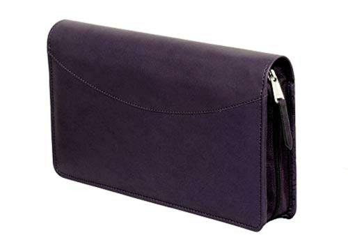 Sukeshcraft Purple Faux Leather RFID Blocking Multiple Cheque Book, Currency, Card Holder