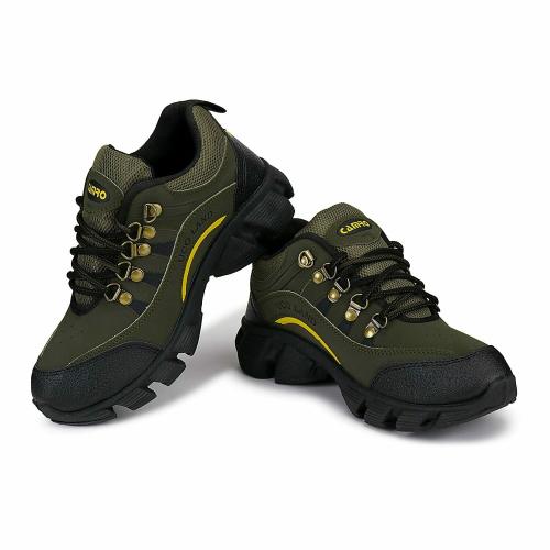 CAMRO Hulk-01 Lace Up Mehndi Ankle Boots, Rexine Upper & PVC Sole for Trekking, Hiking & More