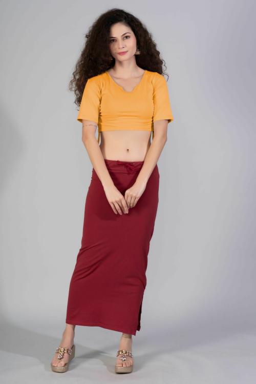 THE BLAZZE B4057 Women Cotton Notch Neck Elbow Sleeve Readymade Saree Blouse