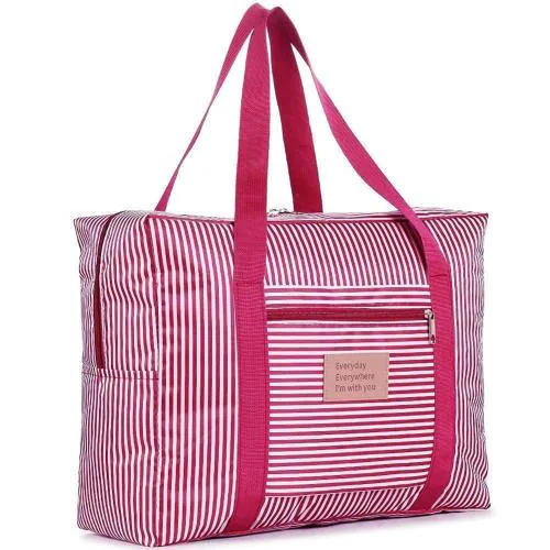 RIDDHI BAG Multipurpose Extra Large Big Heavy Duty Storage Organizer Reusable Canvas Shopper Bag with Strong Handles and Base with Covers Zip (Pink)