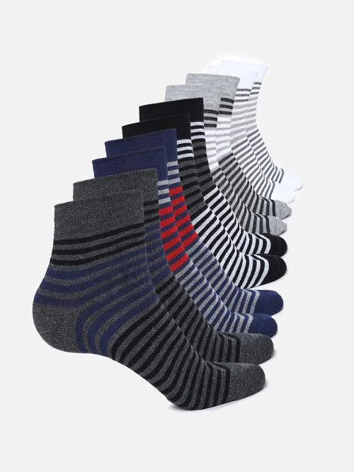 Buy COLOR FEVRR Men & Women Striped Above Ankle Length Cotton Socks (Pack Of 5) Online at Best