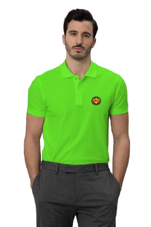 Lazychunks Men Neon Green Printed Polo T-Shirts