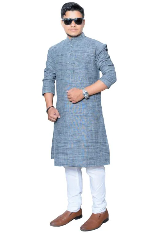 Buy Men Cotton Khadi Grey Kurta Pajama SetXXL Online at Best Prices in