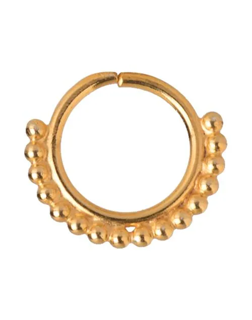 Abhooshan 925 Silver Gold Plated Septum Nose Ring