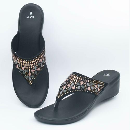 HardForce Black Wedges For Women || Heels For Women || Sandals for Women||