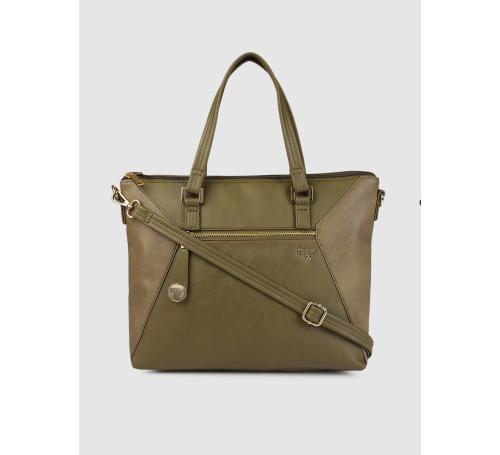 Baggit Women Olive Green Synthetic Leather Shoulder Bag