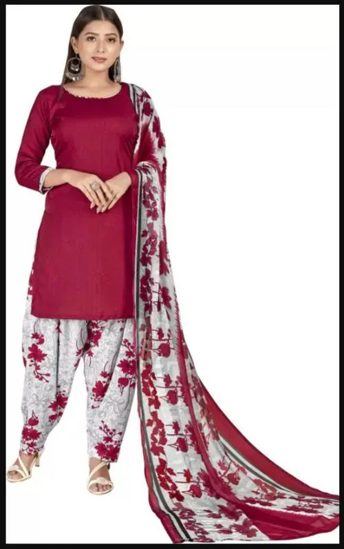 Iris Women Grey, Maroon Crepe Printed Pathani And Pant Set - 1Nitu Wine