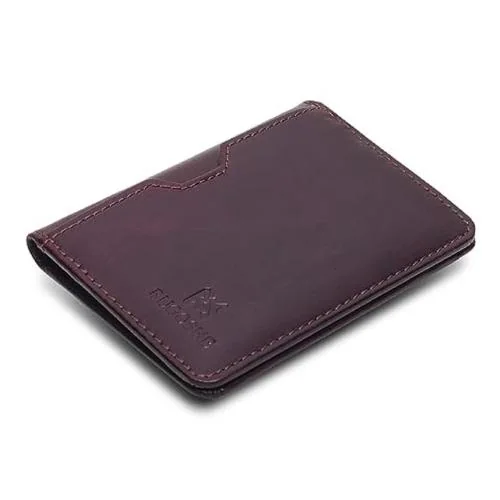 BUGOSHE Leather Card Holder for Men| Slim Wallet| Credit Card Holder for Men(Cherry)