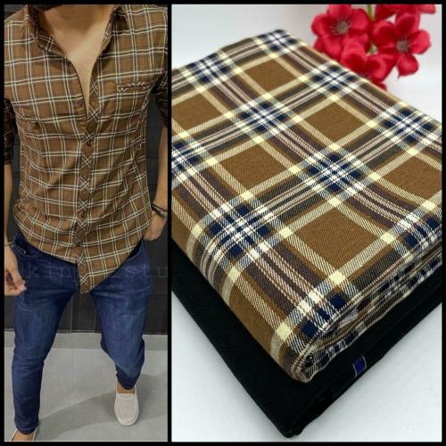 DHARMESH ENTERPRISE Men Printed Cotton Blend Unstitched Shirt and Trouser Material (Free Size)