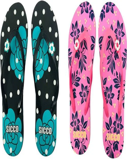 SICCO Women's Comfortable Stylish and Trending Colorful Printed Slippers Slippers  (Black, Pink 4)