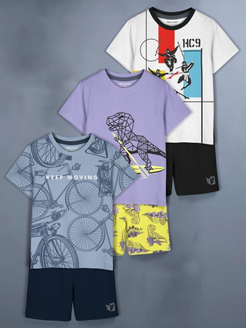 HELLCAT Girls Western Wear Clothing Set with Top & Shorts - Pack 3