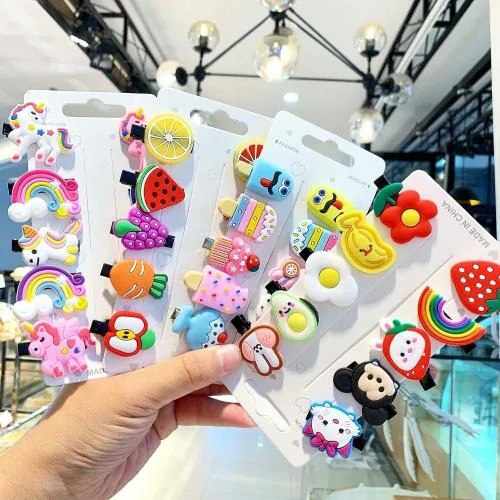 Elina 20 Pcs Multi Design Cute Hair Clips Set Baby Fancy Pin for Kids Girls Accessories Cartoon Doll