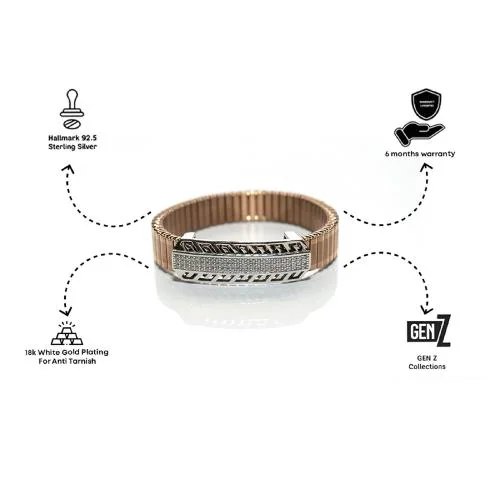 Versavia Stylish 1.925 Sterling Arrow Silver Band | Anti Tarnish 2.18k White Gold Plating Band | Perfetc Gift For Man