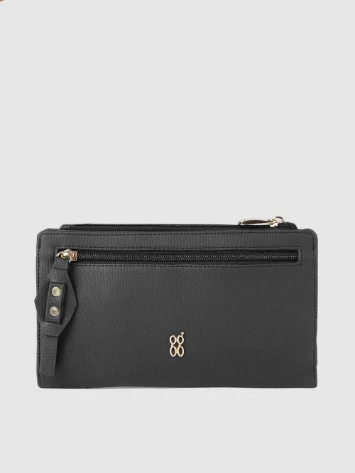 Baggit Women Black Synthetic Two Fold Wallet - XL