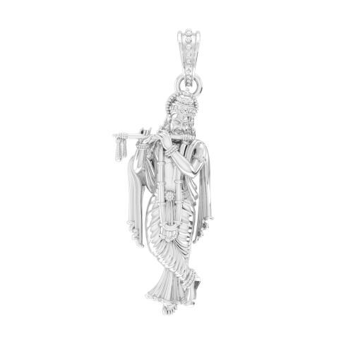 Akshat Sapphire Sterling Silver (92.5% purity) God Krishna Pendant for Men & Women Pure Silver Lord krishan Locket for Good Health & Wealth