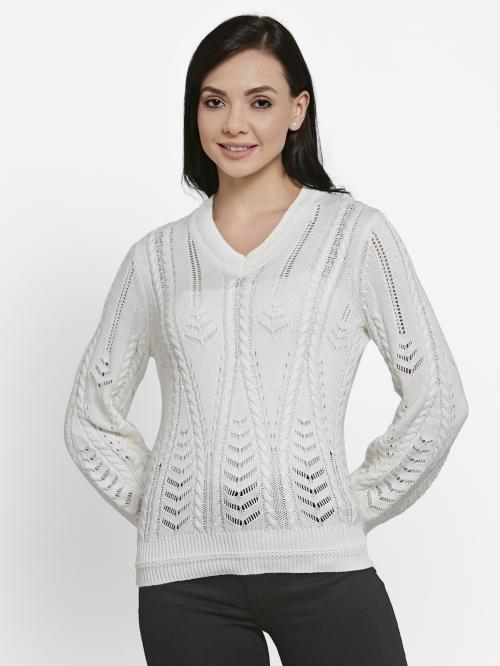 Mode By Red Tape Women's White Sweater