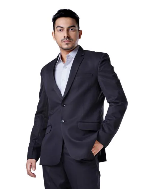 Charcoal Fashion Men's Regular Fit Solid Grey Blazer For Formal Wear