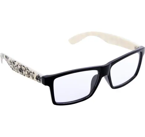 Gansta Rectangle Full Rim Blue Silver Frames For Men And Women (GN-31036-Blue)