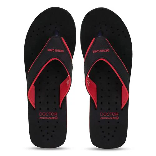 DOCTOR EXTRA SOFT Women's Red House Slipper for Women's Ortho Care Dr Orthopaedic Super Comfort Fit Flat Cushion Chappal Flip Flop for Ladies and Girls OR D-18