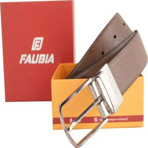Faubia Men Formal Brown Genuine Leather Reversible Belt