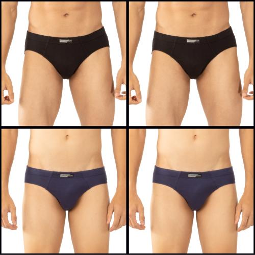 Chromozome Men MULTI 7 Solid 100% Cotton Pack of 4 Briefs