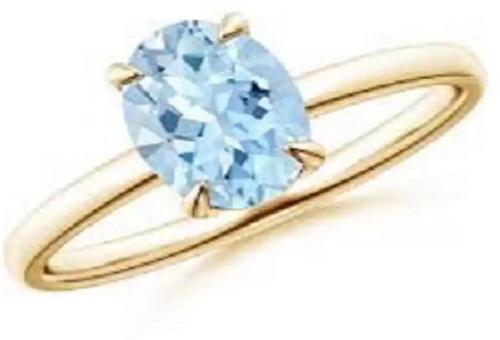Chopra Gems & Jewellery Gold-Plated Brass Blue Topaz Panch Dhatu Ring (Unisex) - Free Size