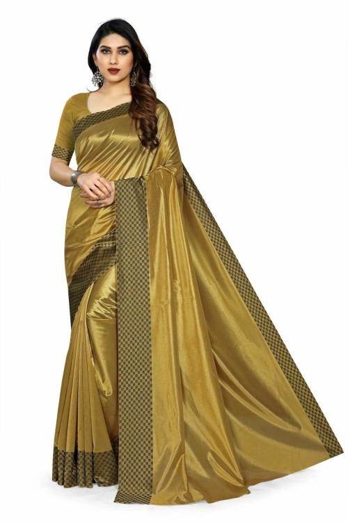 Saree Exotica Art Silk Plain Saree with Zari Border Gold Color Saree For women|Saree|Saree for dailywear|Dailywearsaree|sarees|Saree|