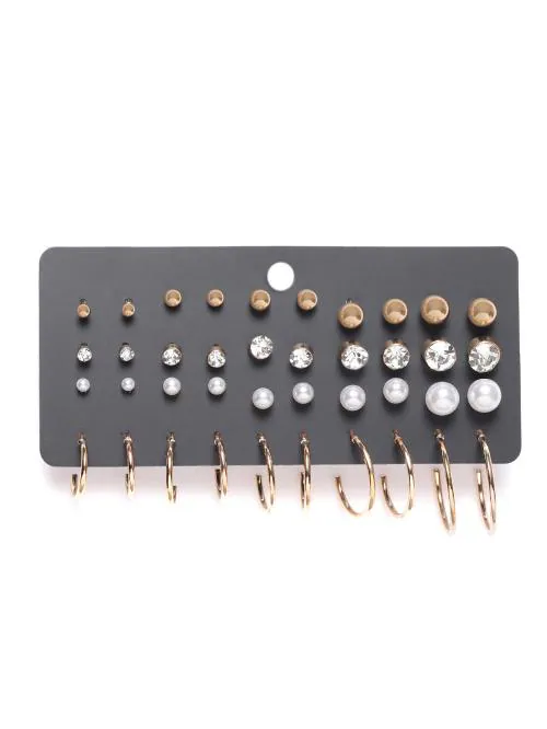 Jewels Galaxy Jewellery For Women Gold Plated Hoop And Studs Earrings Combo