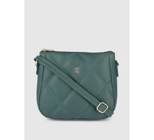 Baggit Women Green Synthetic Quilted Sling Bag