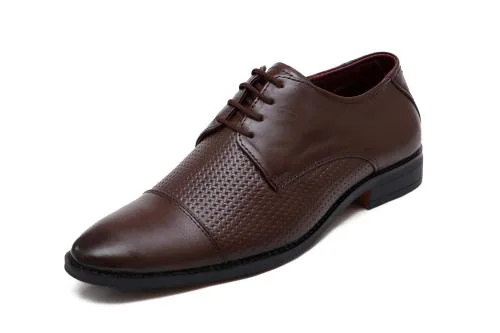 Aramish Brown Leather Formal Oxford Shoe for Men (Brown)