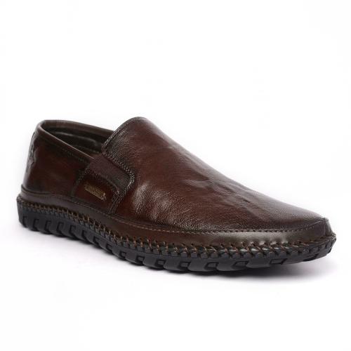 Buckaroo: NARDO Natural FullGrain Leather Brown Casual Slip-On Shoes For Mens