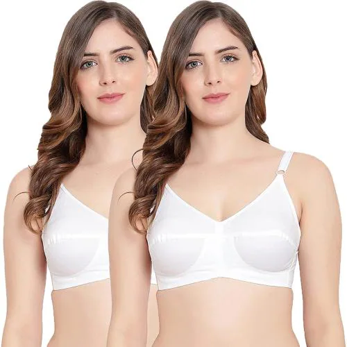 Buy Vanillafudge Non-Padded Wirefree Seamless Cotton Plain Teenage Bra for  Beginners (Po-2) White (Color & Print May Change and Vary) Size 40C bra, bra for women