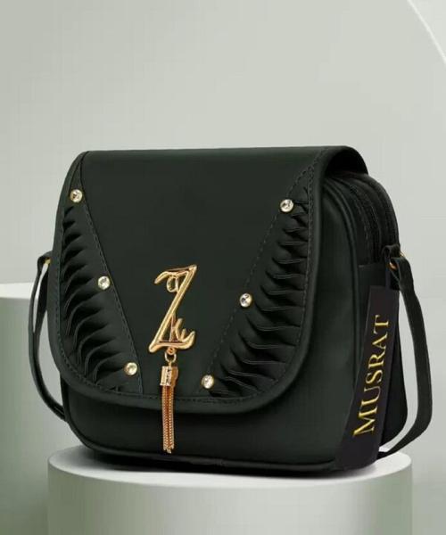 Grabon Womens Polyurethane Green Casual Medium handbag Bag