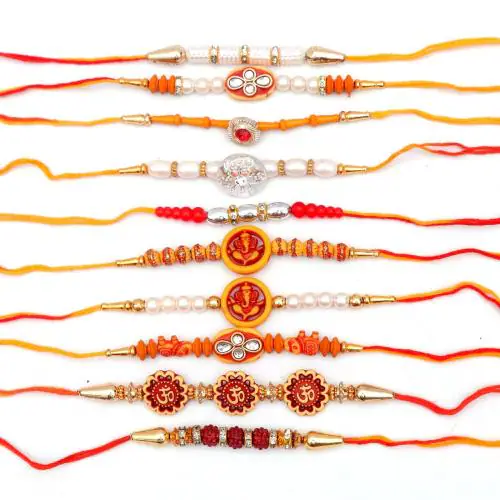 Buy Shivarth Designer Rakhi 10 Rakhi for Brother Beads Rakhi Thread ...