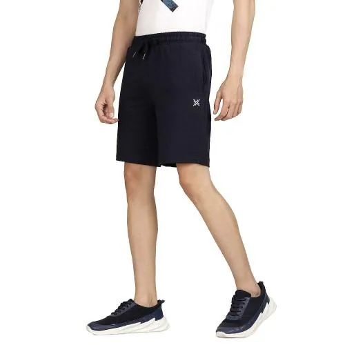 Lavos Men Navy Bamboo Cotton and Lycra Active Shorts Athleisure Sports with Pockets, Medium