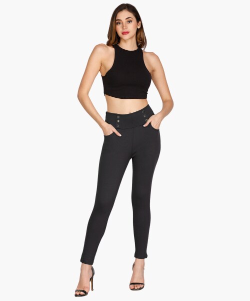 Dark Grey High Rise Curve Hugging Jeggings for Women -614 - XXL / Dark Grey