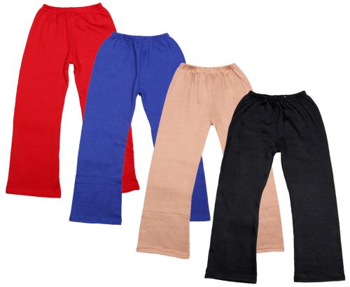 IndiWeaves Girls Warm Wool Solid Palazzos Pants for Winters (Pack of 4) Multicolor